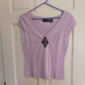 Dana Buchman Light Purple Top with Black Detail